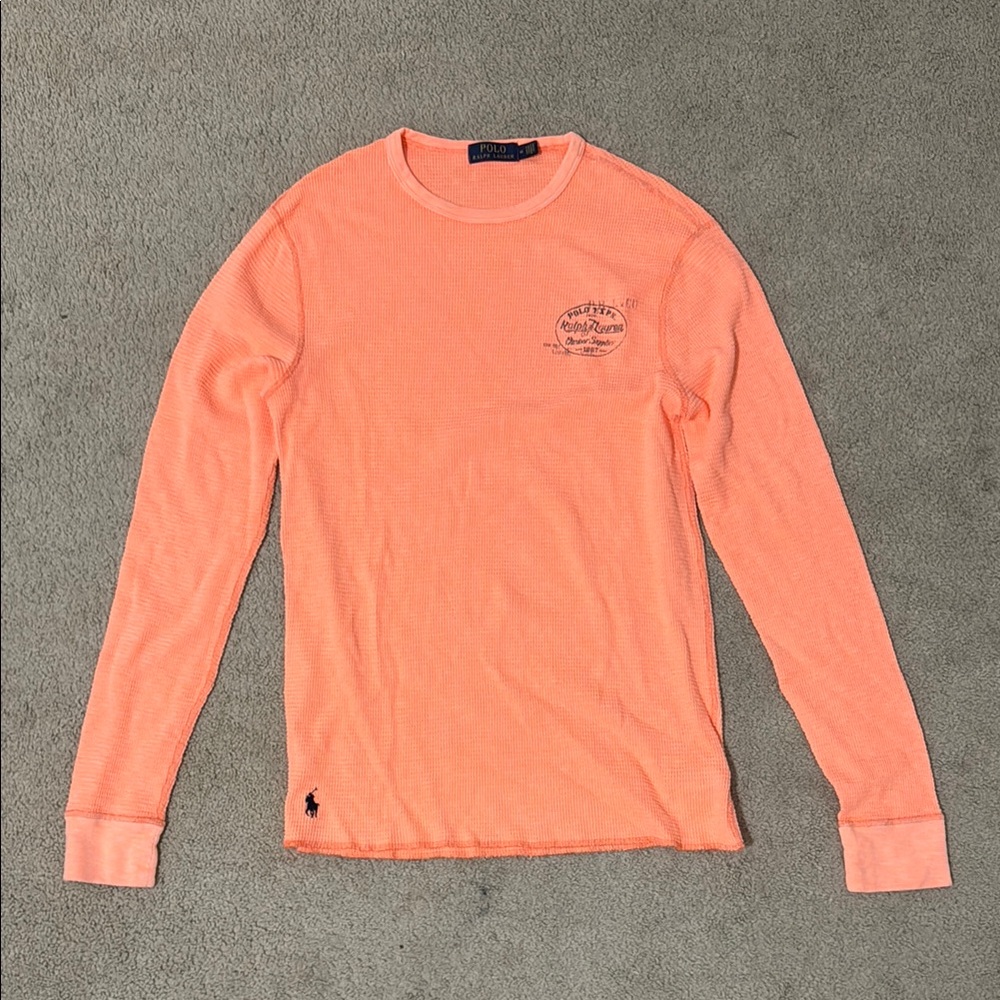 Polo by Ralph Lauren Men's Orange Long Sleeve Shirt